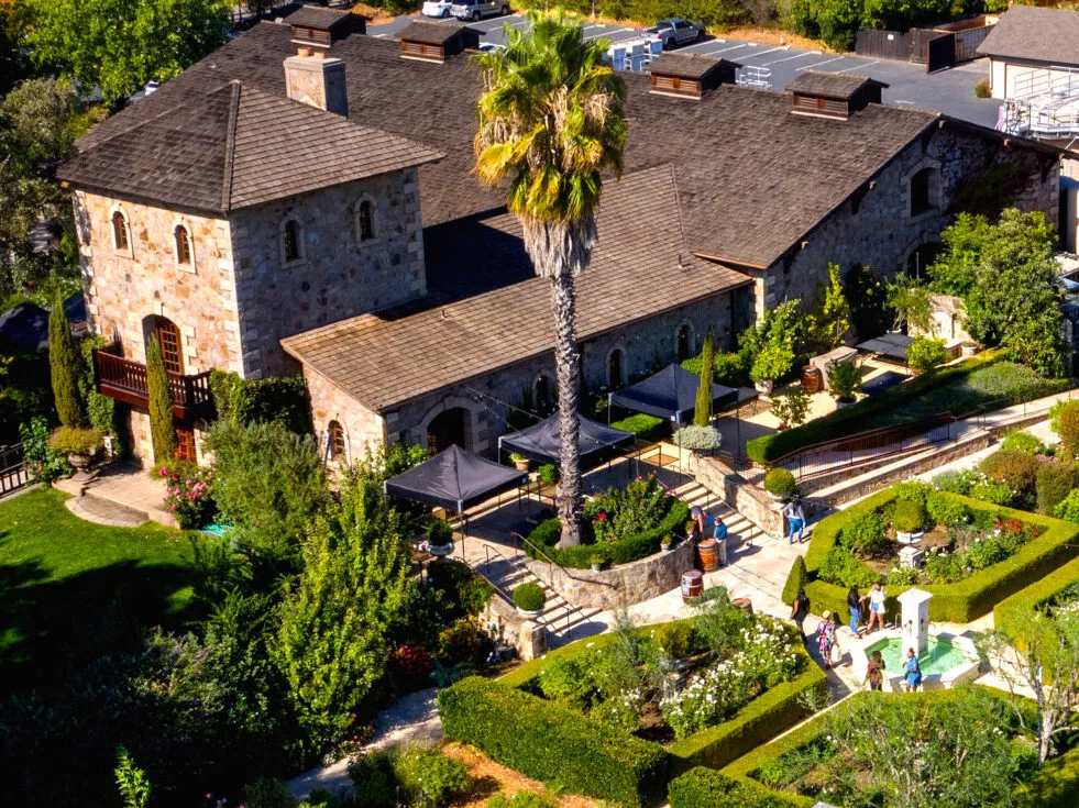 Aerial view of V. Sattui Winery