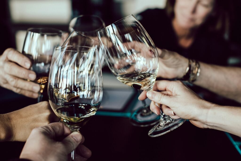 Wine Glasses Toasting
