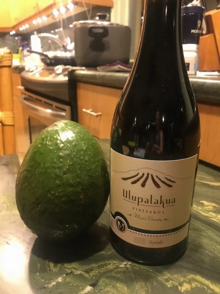 MauiWine Syrah and a Hawaiian Avocado