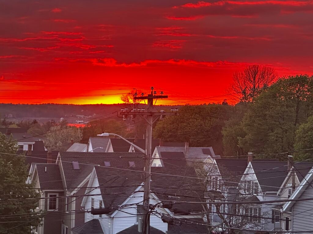 Firey sunset over Gloucester